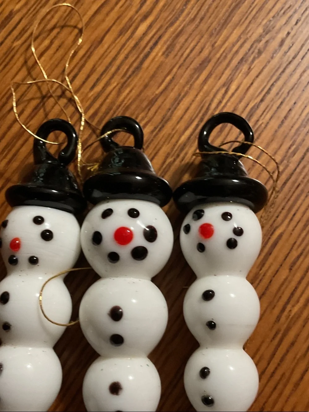 Hand blown glass snowman ornaments